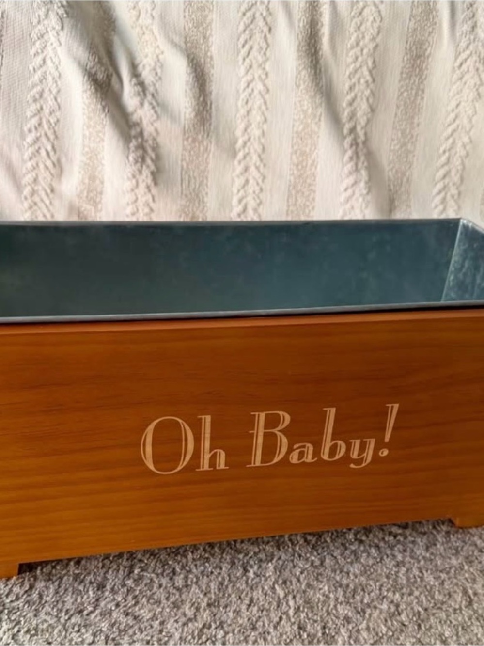 Oh Baby! Wooden Decorative Cooler in Brown